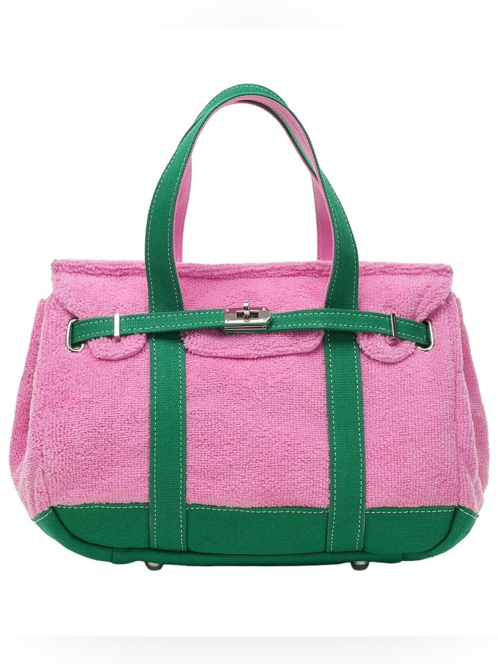 Sunwin Madaket small Pink & Green terry and cotton canvas tote